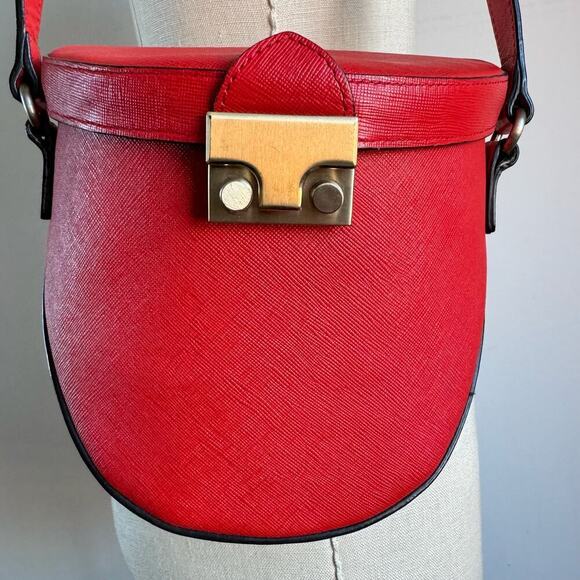 LOEFFLER RANDALL Red Leather Shooter Bag - Picture 3 of 8